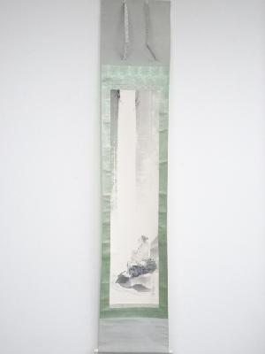 松本楓湖筆　養老孝子図　肉筆紙本掛軸（共箱）